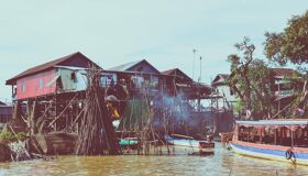 Stilt-Houses on Tonle Sap Lake near Siem Reap, Cambodia